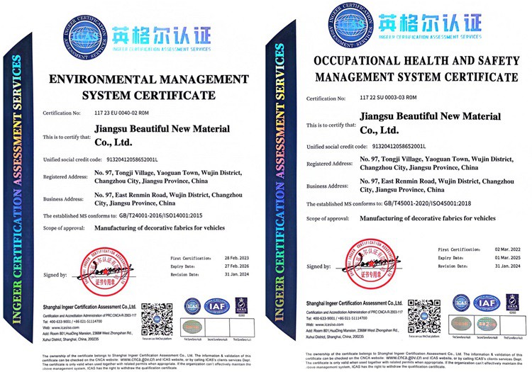 ISO14001 and ISO45001 Certifications